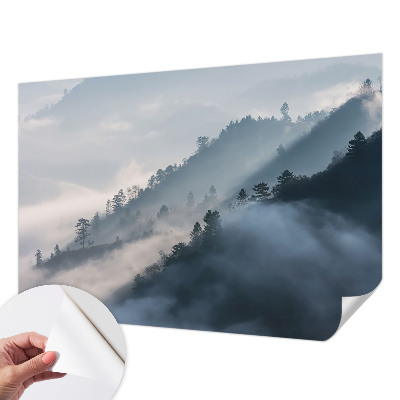 Fotobehang voor de kinderkamer met een mistig landschap als decor