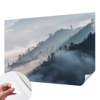 Fotobehang voor de kinderkamer met een mistig landschap als decor