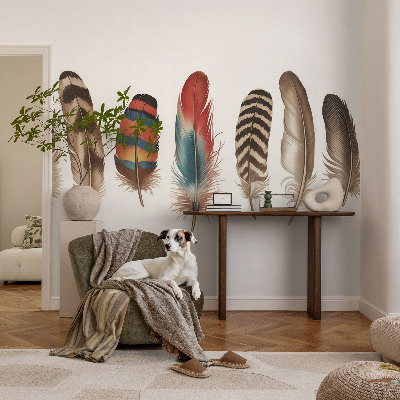 Fotobehang tienerkamer Kleurrijke veren