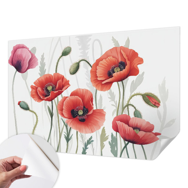 Zelfklevend fotobehang Rode klaprozen