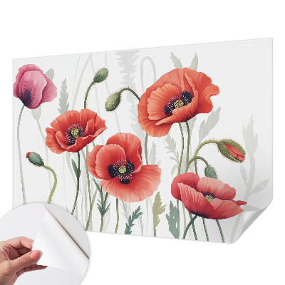Zelfklevend fotobehang Rode klaprozen