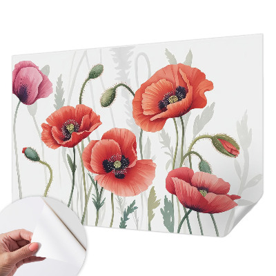 Zelfklevend fotobehang Rode klaprozen
