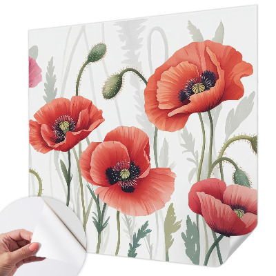Zelfklevend fotobehang Rode klaprozen