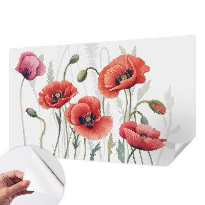 Zelfklevend fotobehang Rode klaprozen