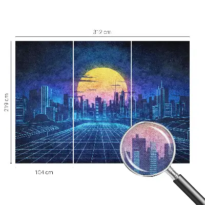 Fotobehang babykamer met een futuristisch landschap als print