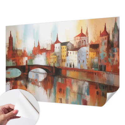 Fotobehang voor de kinderkamer met een stadslandschap als motief