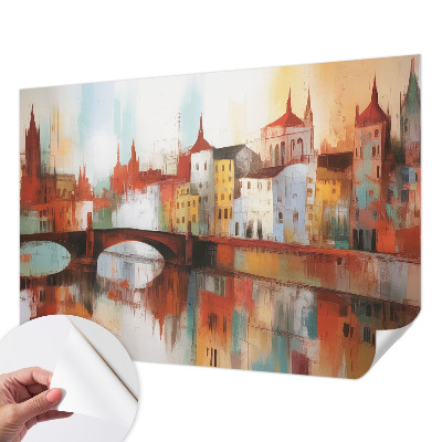 Fotobehang voor de kinderkamer met een stadslandschap als motief
