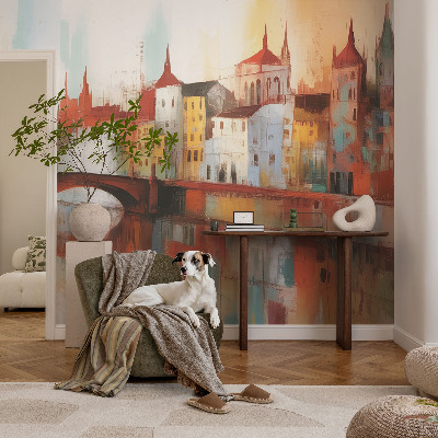 Fotobehang voor de kinderkamer met een stadslandschap als motief