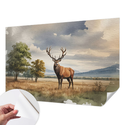 Foto behang voor de keuken met majestueuze herten als motief