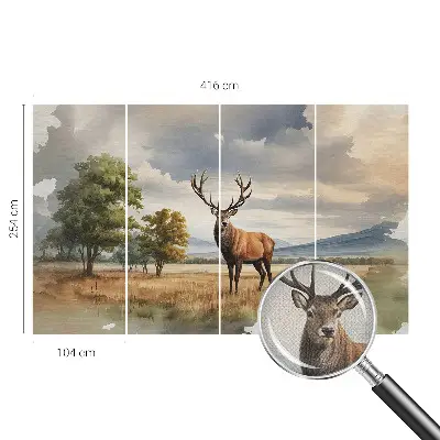 Foto behang voor de keuken met majestueuze herten als motief