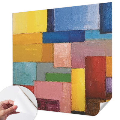 Zelfklevend fotobehang op maat Gekleurde rechthoeken