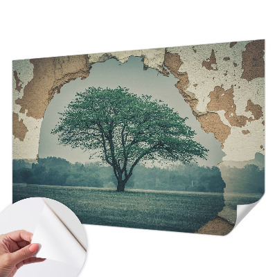 Foto behang voor de kinderkamer met een eenzame boom als motief