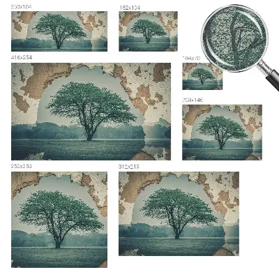 Foto behang voor de kinderkamer met een eenzame boom als motief