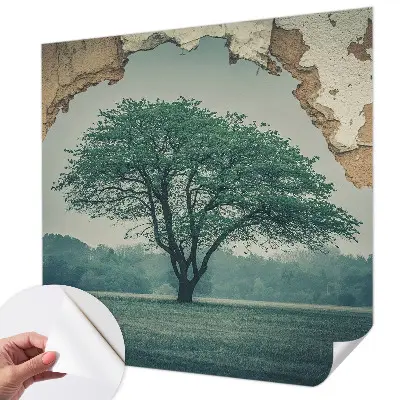 Foto behang voor de kinderkamer met een eenzame boom als motief