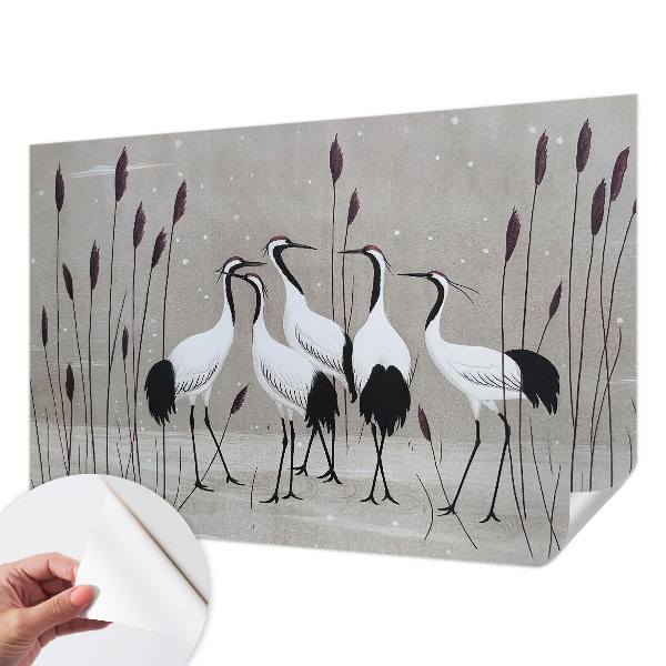 Fotobehang babykamer Een zwerm kraanvogels