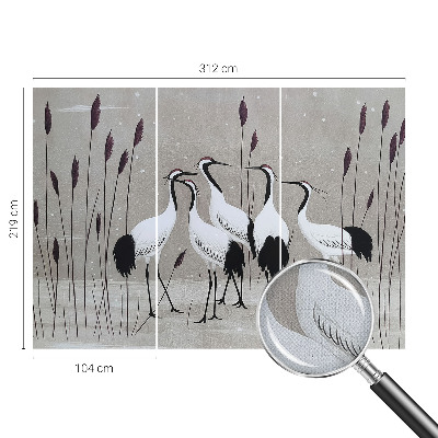 Fotobehang babykamer Een zwerm kraanvogels