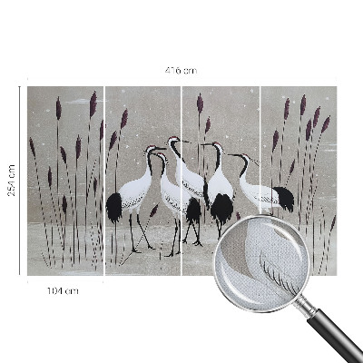 Fotobehang babykamer Een zwerm kraanvogels