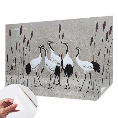 Fotobehang babykamer Een zwerm kraanvogels