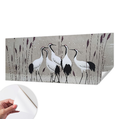 Fotobehang babykamer Een zwerm kraanvogels