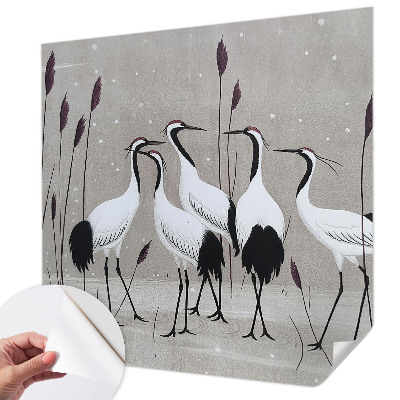 Fotobehang babykamer Een zwerm kraanvogels
