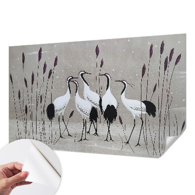 Fotobehang babykamer Een zwerm kraanvogels