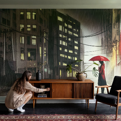 Fotobehang tienerkamer Regenachtige stad