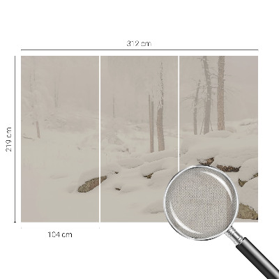 Fotobehang zelfklevend met een ontwerp van een sneeuwbos