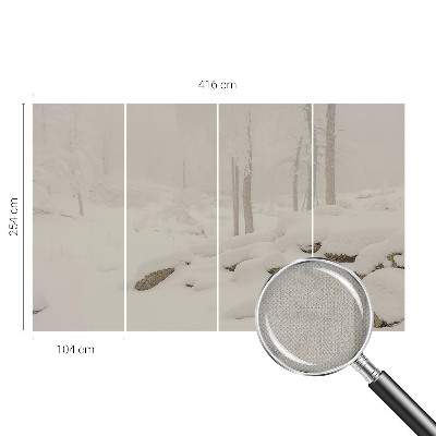 Fotobehang zelfklevend met een ontwerp van een sneeuwbos