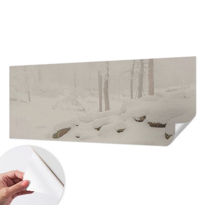 Fotobehang zelfklevend met een ontwerp van een sneeuwbos
