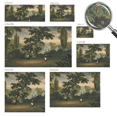 Zelfklevende behangsticker met een natuurtuinmotief