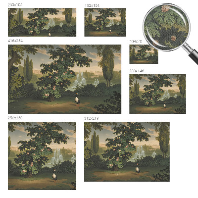 Zelfklevende behangsticker Natuurlijke tuin