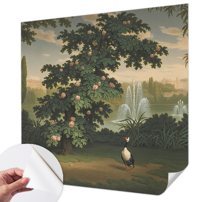 Zelfklevende behangsticker Natuurlijke tuin