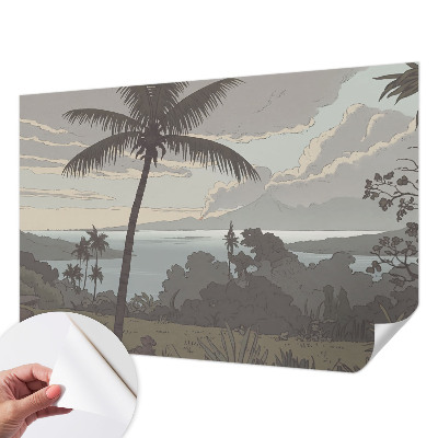 Foto behang voor de keuken met een exotisch landschap als motief