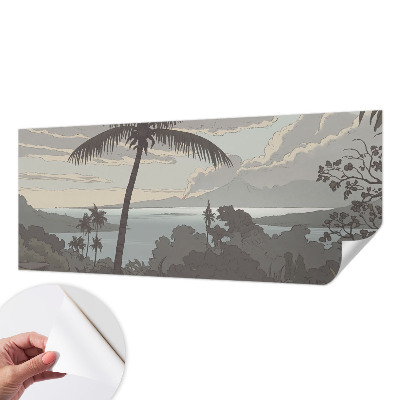 Foto behang voor de keuken met een exotisch landschap als motief