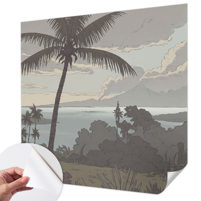 Foto behang voor de keuken met een exotisch landschap als motief