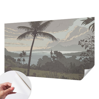 Foto behang voor de keuken met een exotisch landschap als motief