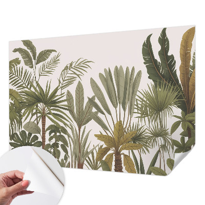 Zelfklevend fotobehang op maat Exotische bladeren