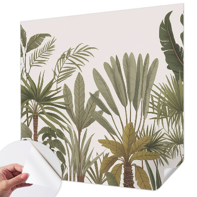 Zelfklevend fotobehang op maat Exotische bladeren