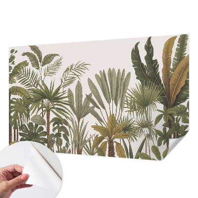 Zelfklevend fotobehang op maat Exotische bladeren