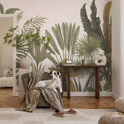 Zelfklevend fotobehang op maat Exotische bladeren