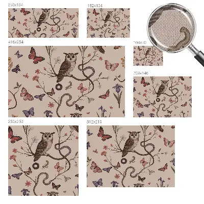 Fotobehang kinderkamer met een uilenmotief in een natuurlijke stijl