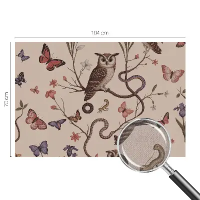 Fotobehang kinderkamer met een uilenmotief in een natuurlijke stijl