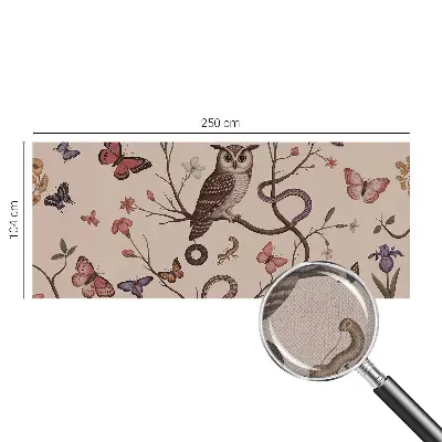 Fotobehang kinderkamer met een uilenmotief in een natuurlijke stijl