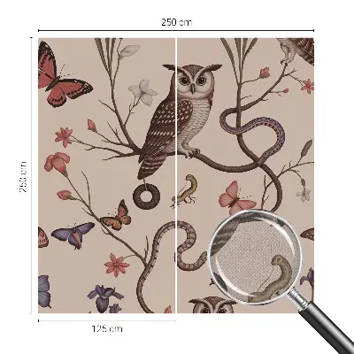Fotobehang kinderkamer met een uilenmotief in een natuurlijke stijl