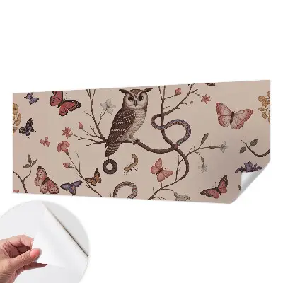 Fotobehang kinderkamer met een uilenmotief in een natuurlijke stijl
