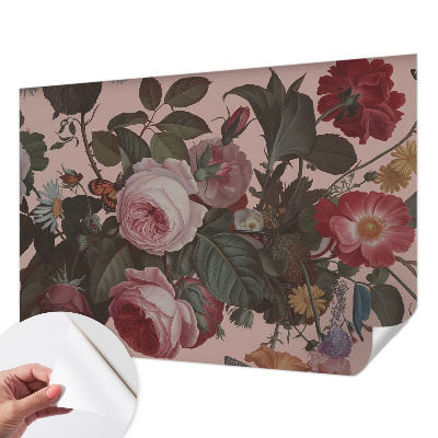 Fotobehang voor de kinderkamer met een bloemig, elegant patroon