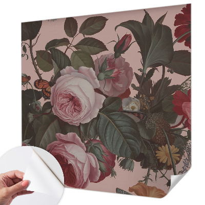 Fotobehang voor de kinderkamer met een bloemig, elegant patroon