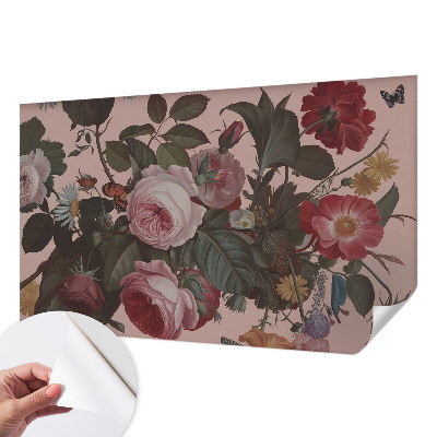 Fotobehang voor de kinderkamer met een bloemig, elegant patroon