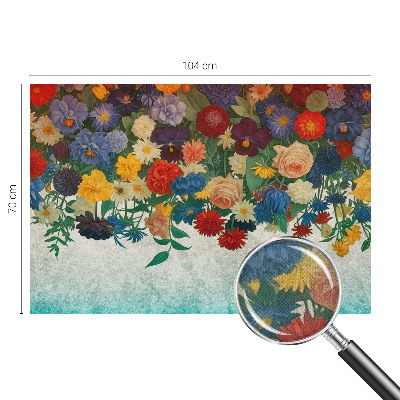 Foto behang voor de keuken Kleurrijke bloemen