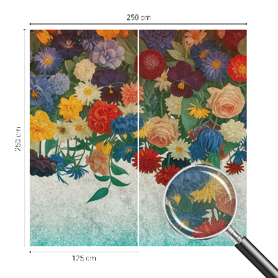 Foto behang voor de keuken Kleurrijke bloemen